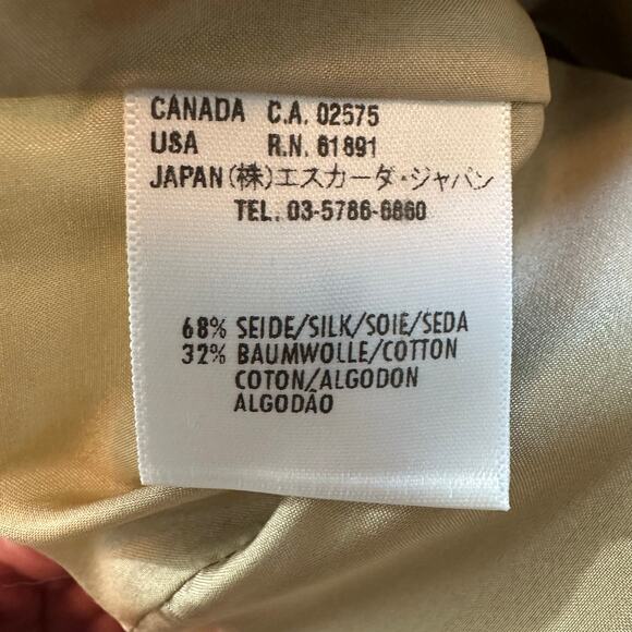 Escada Silk Cropped Blazer | Gold | SZ 42 (12) - Picture 10 of 13